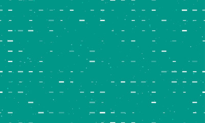 Poster - Seamless background pattern of evenly spaced white minus symbols of different sizes and opacity. Vector illustration on teal background with stars