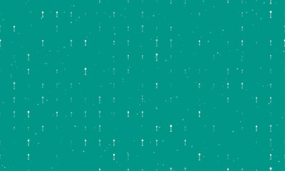 Poster - Seamless background pattern of evenly spaced white floor lamp symbols of different sizes and opacity. Vector illustration on teal background with stars