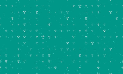 Poster - Seamless background pattern of evenly spaced white crossed axes symbols of different sizes and opacity. Vector illustration on teal background with stars