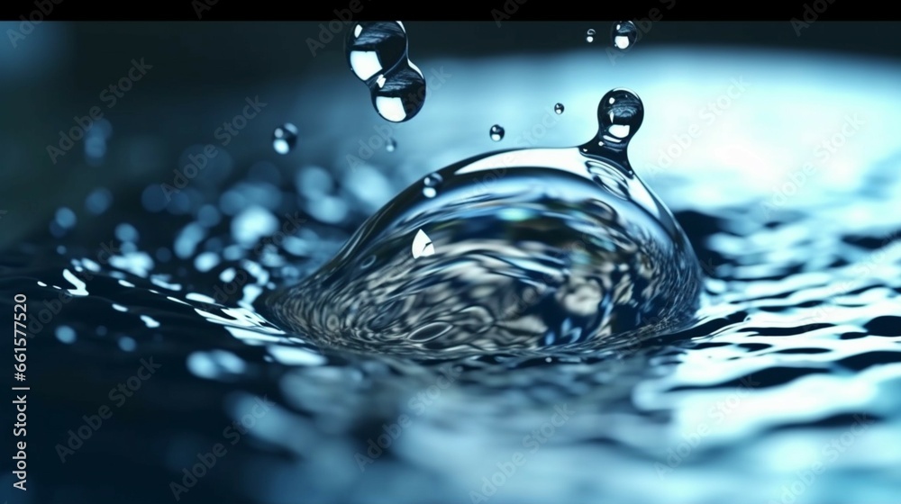 World water day.Realistic drop of water falling.Generative AI Stock ...