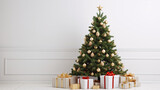 Fototapeta Panele - Christmas tree with presents 