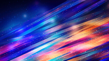 Poster - Abstract background with colorful lines and stars.