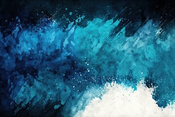 Sticker - Abstract blue watercolor background with grunge texture