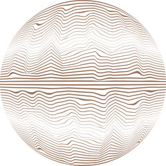 Fototapete - Abstract flow lines background . Fluid wavy shape . Glitched circle design . Striped linear pattern . Music sound wave . Vector illustration