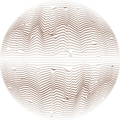 Fototapete - Abstract flow lines background . Fluid wavy shape . Glitched circle design . Striped linear pattern . Music sound wave . Vector illustration