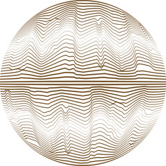 Fototapete - Abstract flow lines background . Fluid wavy shape . Glitched circle design . Striped linear pattern . Music sound wave . Vector illustration