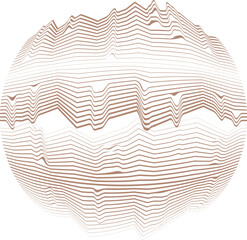 Fototapete - Abstract flow lines background . Fluid wavy shape . Glitched circle design . Striped linear pattern . Music sound wave . Vector illustration
