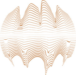 Fototapete - Abstract flow lines background . Fluid wavy shape . Glitched circle design . Striped linear pattern . Music sound wave . Vector illustration