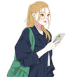 © maru - スマホを見る女性