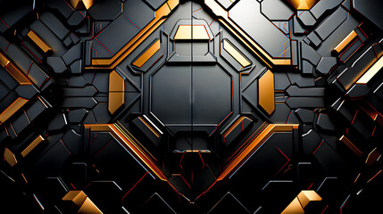 A futuristic metal geometric background. Space for text