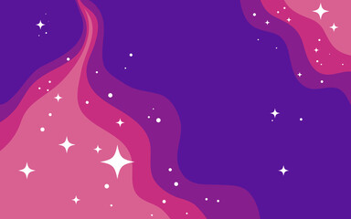 Wall Mural - Vector space background . Cute flat style template with Stars in Outer space%09