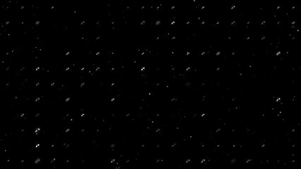 Poster - Template animation of evenly spaced fireworks symbols of different sizes and opacity. Animation of transparency and size. Seamless looped 4k animation on black background with stars