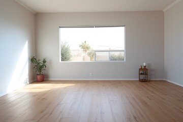 Poster - Sleek and spotless: White, spacious apartment with grand windows, awaiting design