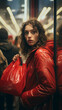 © Adolfo Perez Design - Shopper's Splendor: Woman Radiates Beauty in Black Friday Haul, Generative AI