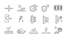 set of icons fabric properties