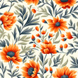 orange flower Heritage Craft design pattern flower