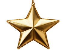 Golden Christmas Star Ornament Bauble Isolated
