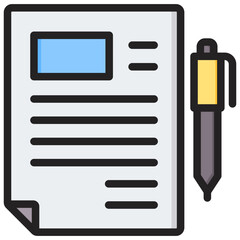 Poster - Contract Outline Color Icon
