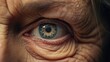 Image of close up old eyes wrinkles grandma.