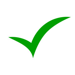 Poster - Stylish green check mark icon. Vector.