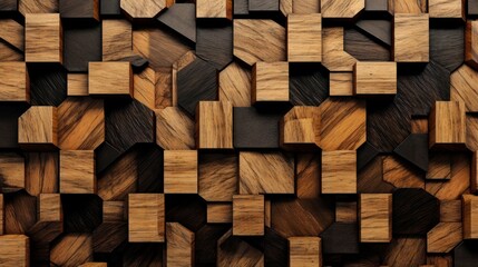 Wood marquetry wall parquet, abstract pattern background