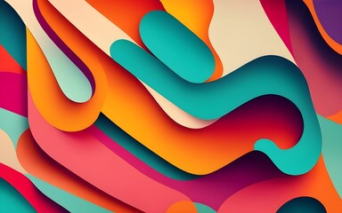 Leinwandbilder - Vibrant multicolored molten liquid with curved spiral and smooth texture.
