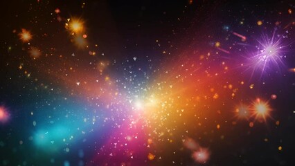 Wall Mural - abstract colorful stars, seamless looping video background animation
