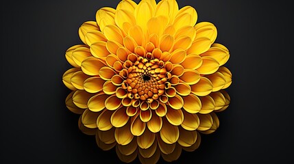 Wall Mural - Portrait beautiful yellow chrysanthemum flower Ai Generative