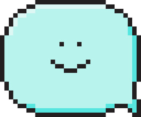 Fototapete - Retro game pixel dialogue box. Speech bubble for card, social media, banner. Vector 8-bit retro style illustration in the mood of 90's aesthetics. 
