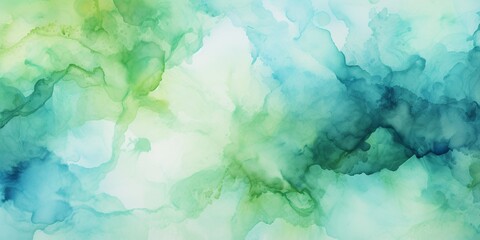 Aufkleber - Generative AI : Green and blue texture with watercolor stains