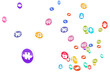© vectorfusionart - Digital png illustration of many colourful icons with shapes on transparent background