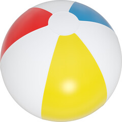 Poster - digital png photo of beach ball on transparent background