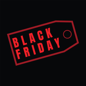 Black Friday themed vector with red icons and writing