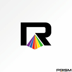 Poster - Logo design graphic concept creative abstract premium vector sign stock unique letter R font with pyramid prism colors. Related to monogram geometric