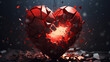 Broken heart 3d illustration
