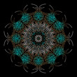 beautiful mandala embroidery pattern on black background