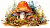 Fototapeta Dziecięca - Mushrooms house