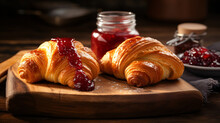 Two Croissants With Jam