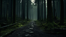 A Path In The Middle Of A Dark Forest