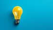 © Mina - Vibrant blue backdrop with a centered yellow light bulb'