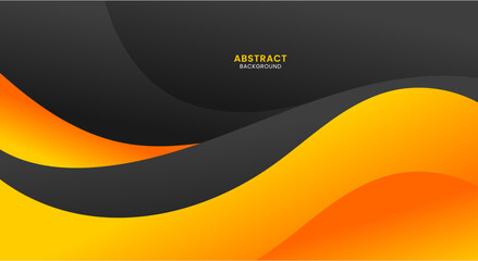 Abstract black and orange wave background