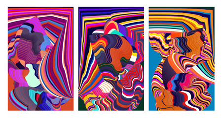 Aufkleber - Vector colorful abstract psychedelic liquid and fluid background pattern 2024