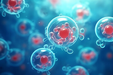 3D rendering of cell or embryonic stem cell microscope background