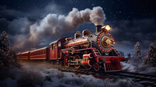 Christmas Red Steam Train