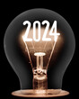 Light Bulb with New Year 2024