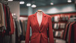 Business women's suit in store.