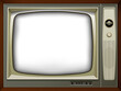 Old television set, retro TV with empty screen.