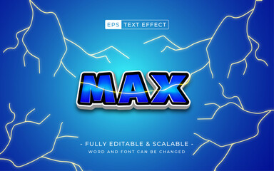 Poster - Max 3D editable text effect with lightning
