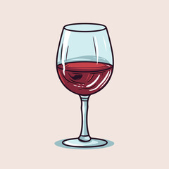 Wall Mural - Red wine in glass icon - Vector