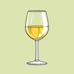 Wall Mural - White wine in glass icon - Vector